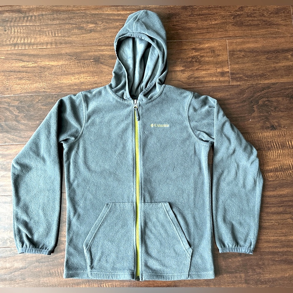 COLUMBIA Boys Fleece Jacket - Gray - Size M